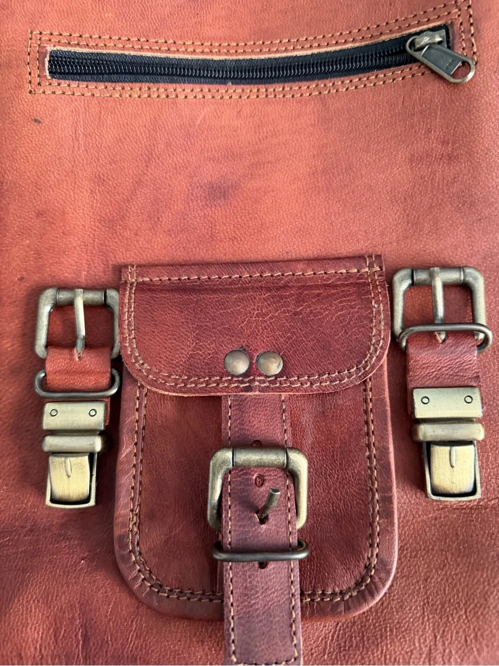 KOMALS Passion Leather Men’s Crossbody Messenger Bag in Tan Leather